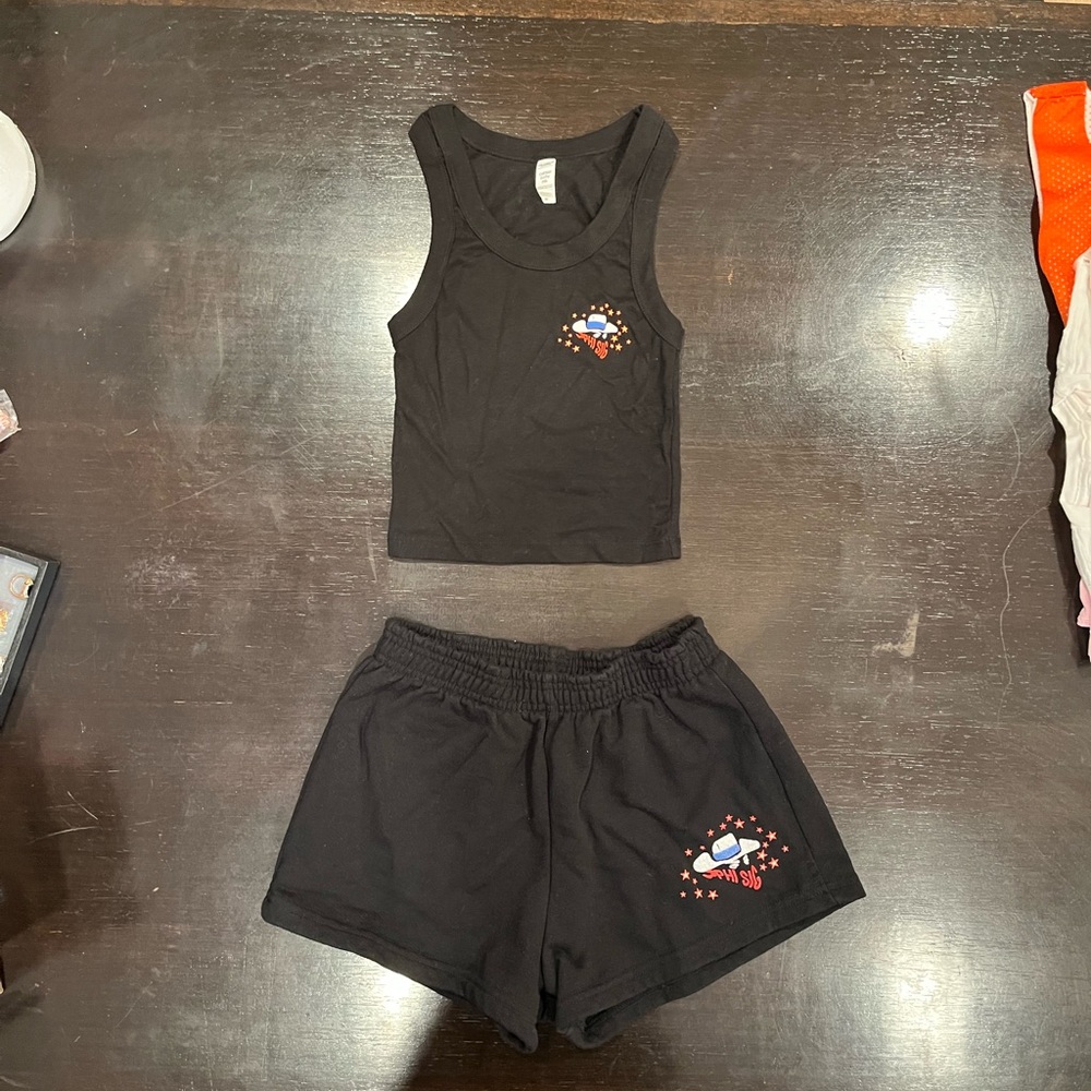 PHI SIG Black Women's Tank and Shorts Set